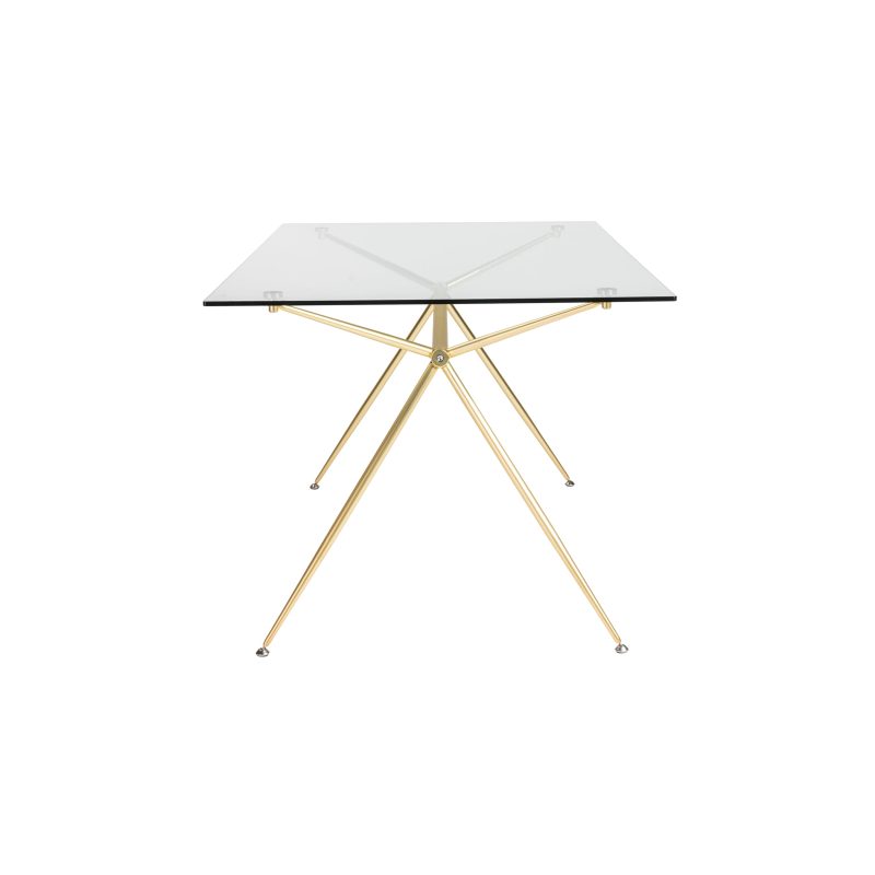 Modern 60" Executive Glass Desk with Matte Brushed Gold Frame - Image 3