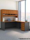 72" L-shaped Desk with Hutch and Mobile File Cabinet in Natural Cherry/Graphite Gray