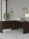Black Walnut 60" x 72" L-Shaped Reversible Modern Office Desk