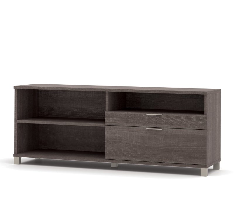 Bark Gray & White 71" x 71" L-shaped Desk with Built-in Storage - Image 3