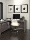 71" x 71" Bark Gray L-shaped Desk with Integrated Storage