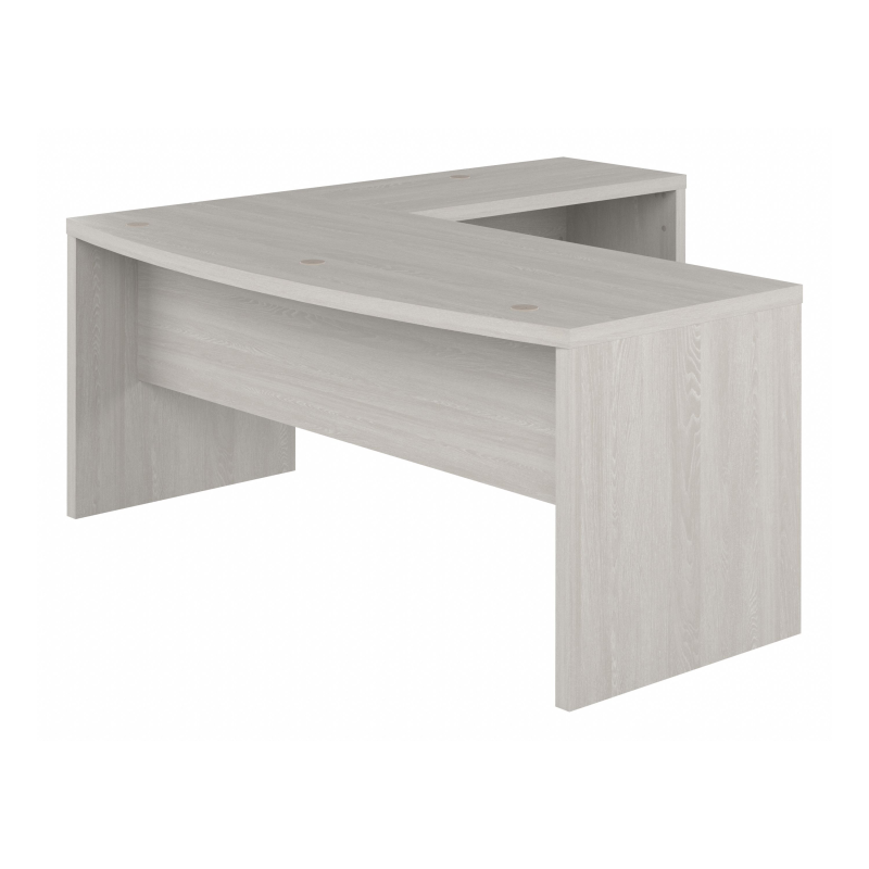 72" Modern L-Shaped Bow-Front Office Desk in Gray Sand - Image 2