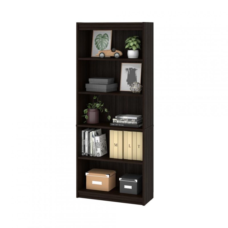 66" Premium L-shaped Desk with Hutch in Dark Chocolate - Image 6