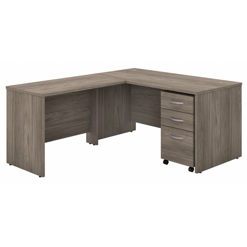 Modern Hickory 60" x 72" L-shaped Desk with Mobile Pedestal - Image 2