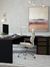 Antigua & Black L-shaped Office Desk with Extra Lateral File