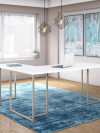 72" Elegant Modern L-Shaped Executive Office Desk in White