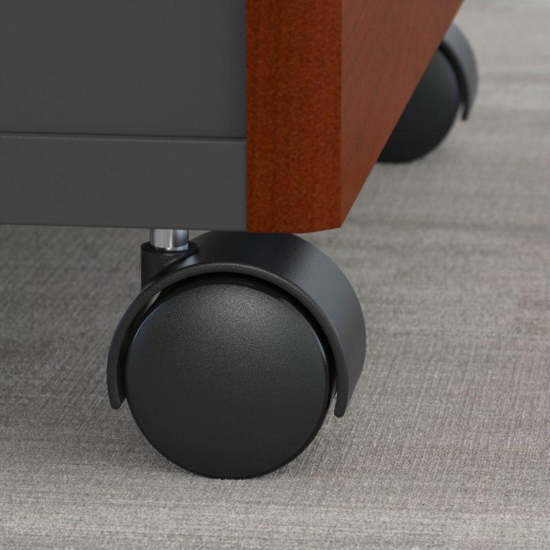 60" Left-Handed L-shaped Desk with Mobile Pedestal in Cherry/Graphite - Image 4