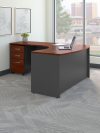 60" Left-Handed L-shaped Desk with Mobile Pedestal in Cherry/Graphite