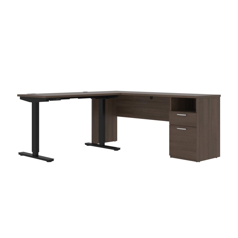 71" Adjustable L-Desk with Filing Area in Antigua - Image 3