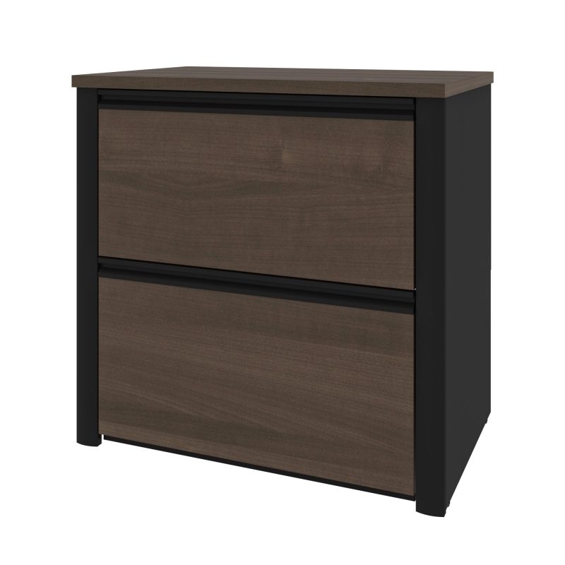 71" x 83" L-shaped Desk with Included Hutch in Antigua and Black - Image 5