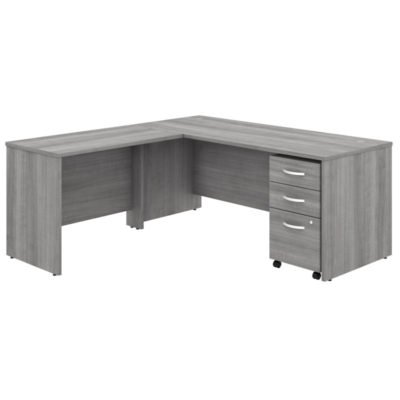 Platinum Gray 72" x 72" Modern L-shaped Desk with Mobile File - Image 2