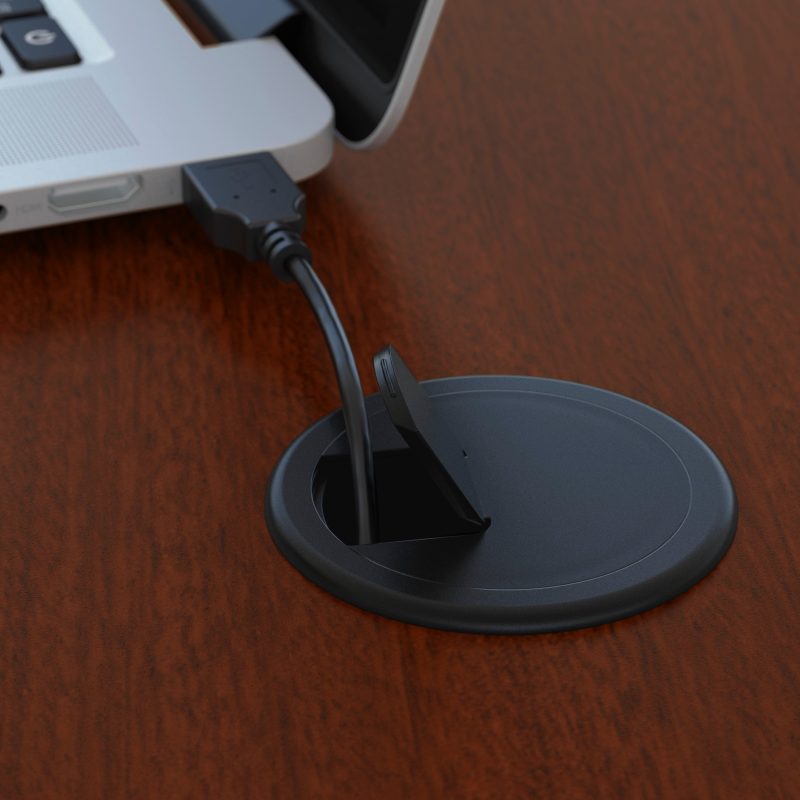 Mahogany Bow-Front Desk with Mobile Pedestal - Image 5