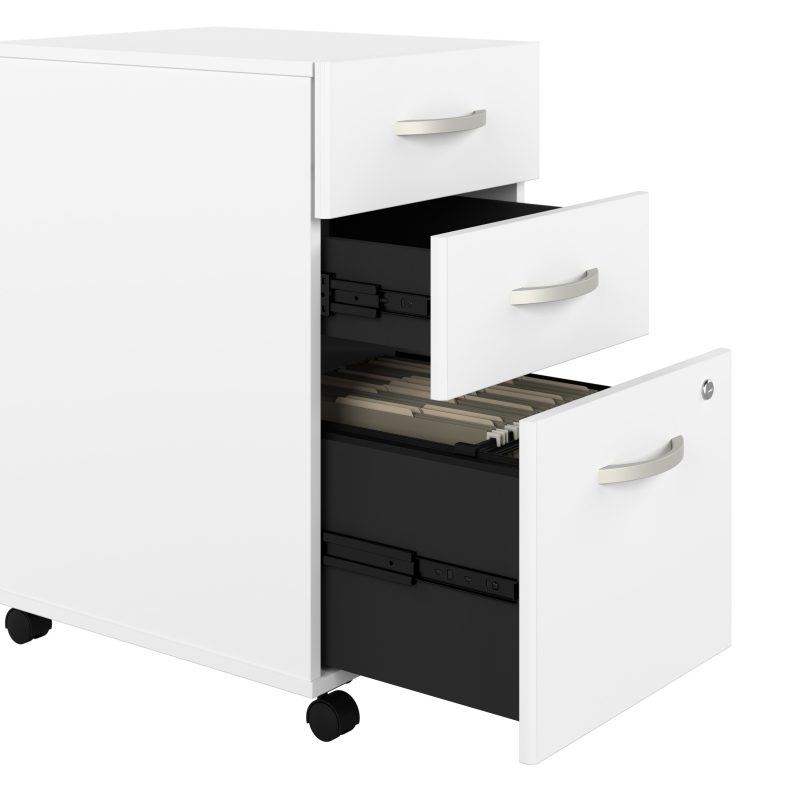 White 72" L-Shaped Desk with 42" Return and Mobile Pedestal - Image 3