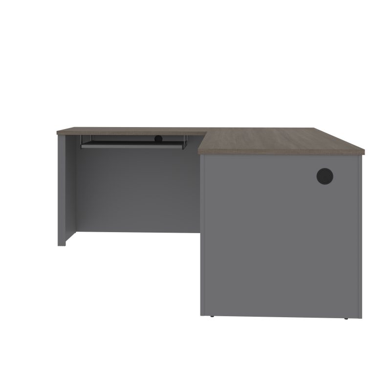 Bark Gray and Slate Premium Single-Pedestal L-shaped Desk - Image 5