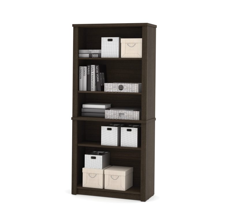 Modern L-shaped Desk in Dark Chocolate Finish - Image 5