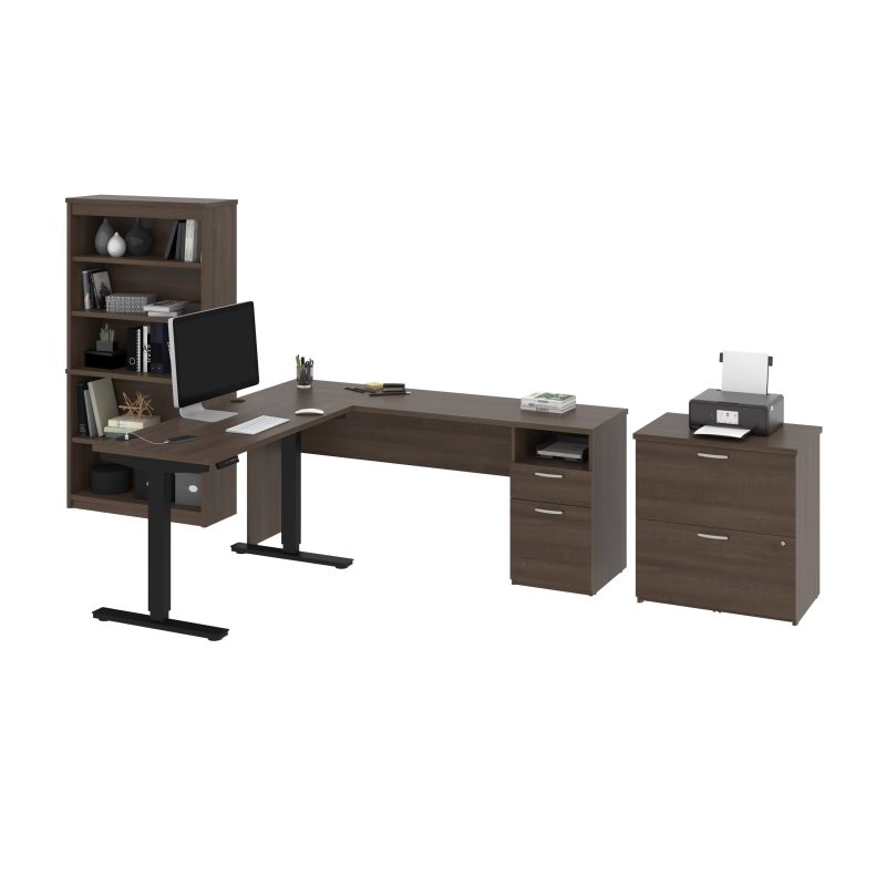 72" L-Shaped Adjustable 3-Piece Desk Set in Antigua - Image 2