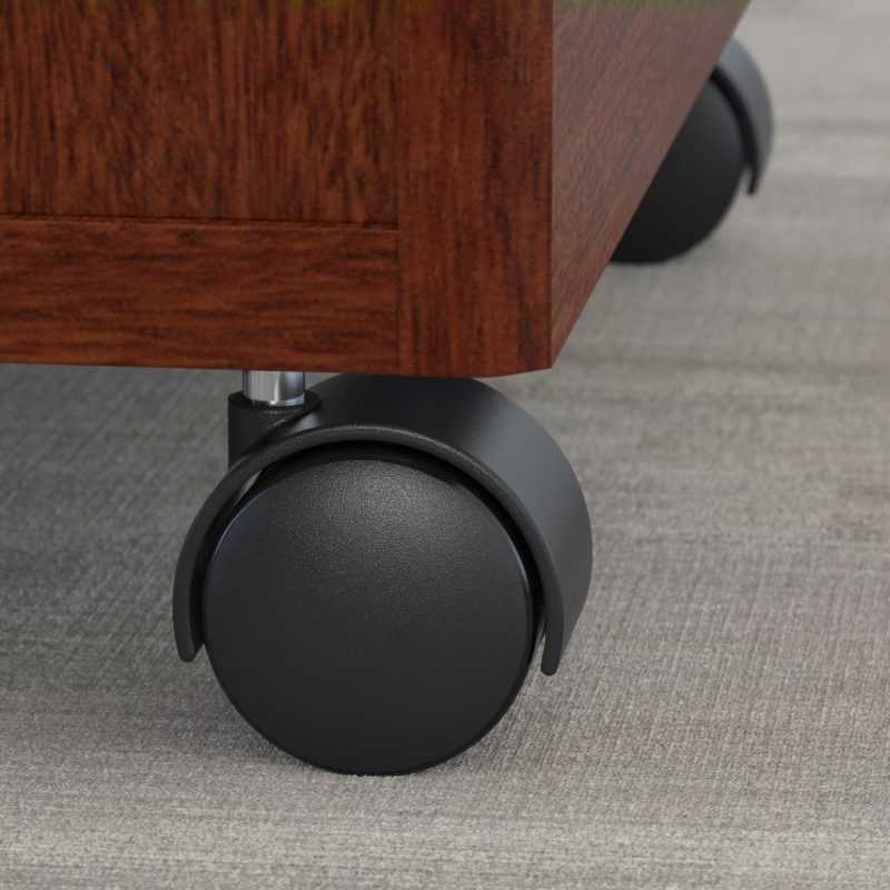 60" L-Shaped Desk with Mobile Pedestal in Mahogany - Image 5