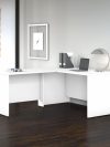 White 60" x 72" Reversible L-Shaped Modern Office Desk