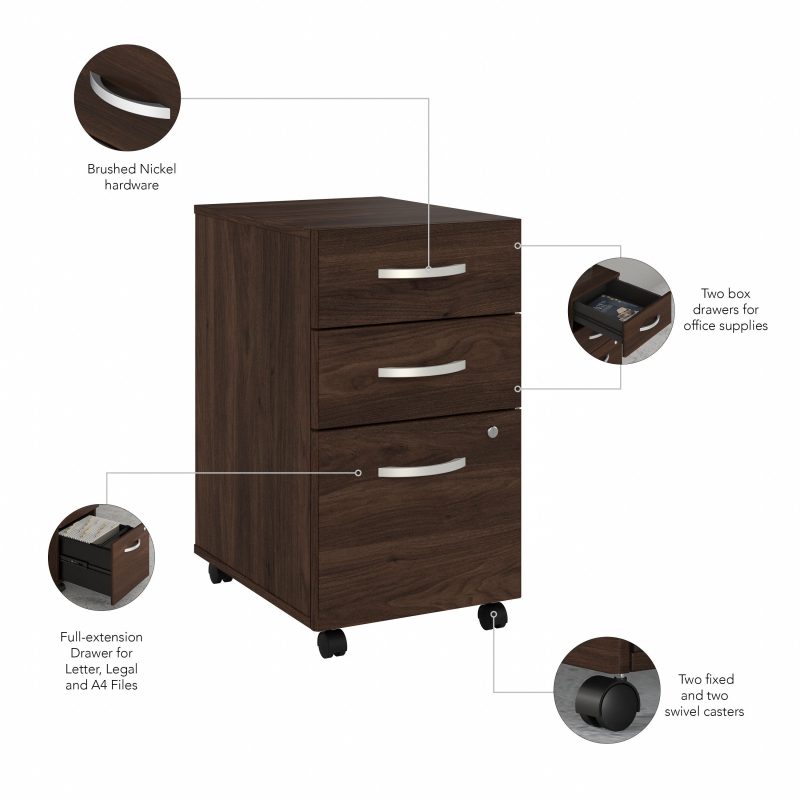 Black Walnut 60" x 72" L-Shaped Desk with Mobile Pedestal - Image 4