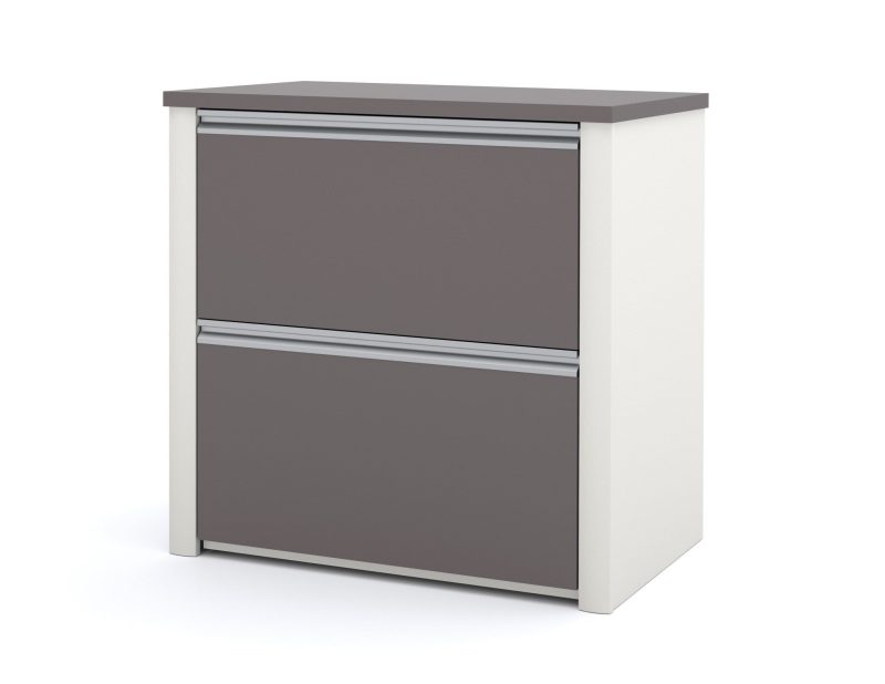 71" x 83" L-Shaped Desk with Drawers in Slate & Sandstone - Image 4
