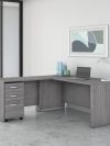 Platinum Gray 72" x 72" Modern L-shaped Desk with Mobile File