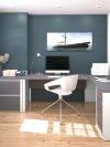 Slate & Sandstone Single Ped L-shaped Office Desk with Included Lateral File