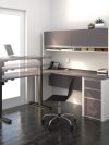 Slate & Sandstone Desk & Hutch with Height-Adjustable Desk