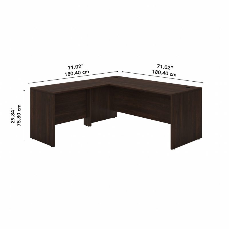 Black Walnut 72" x 72" L-Shaped Modern Office Desk - Image 3