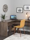 56" L-Shaped Desk with Corner Storage in Drifted Gray