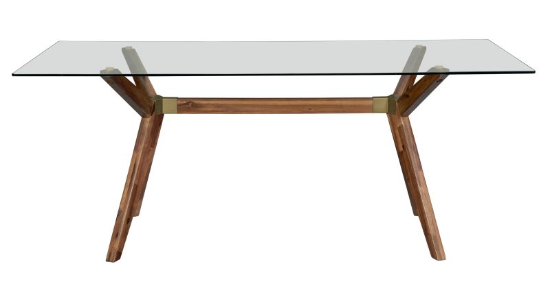 75" Contemporary Walnut Glass-Top Executive Desk or Meeting Table