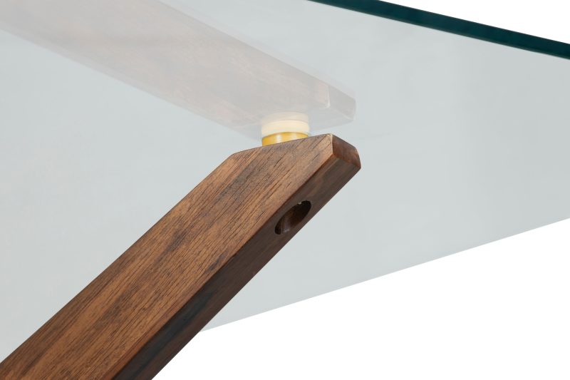 75" Contemporary Walnut Glass-Top Executive Desk or Meeting Table - Image 4