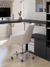 88" L-Shaped Adjustable Desk with Built-in Storage in Black/White