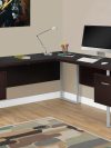 Reversible 71" Desk in Espresso & Silver