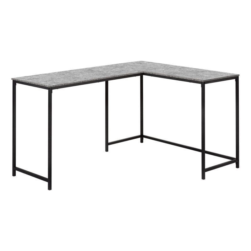 L-Shaped Basic Desk in Gray Stone - Image 2