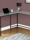 L-Shaped Basic Desk in Gray Stone