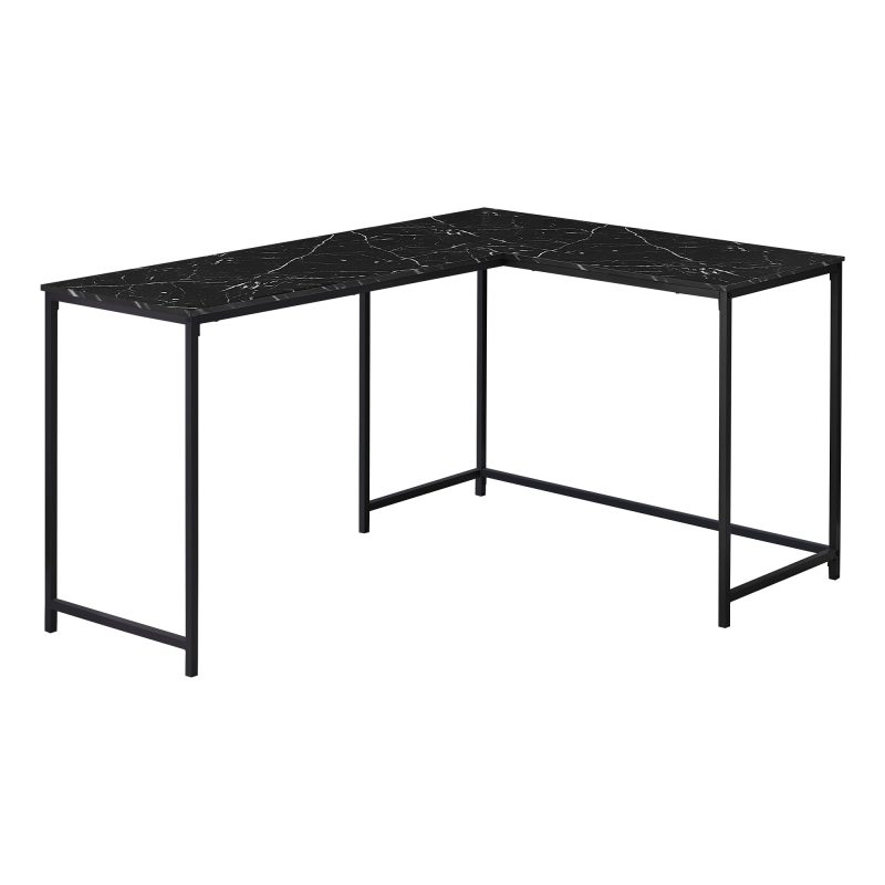 L-Shaped Basic Desk in Black Marble Finish - Image 2
