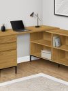 L-Shaped 60" Natural Contemporary Office Desk