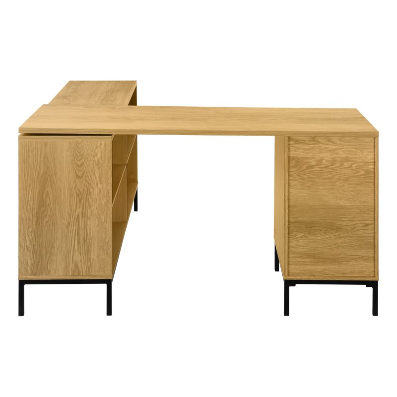 L-Shaped 60" Natural Contemporary Office Desk - Image 5