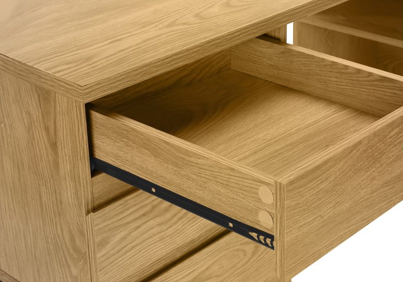 L-Shaped 60" Natural Contemporary Office Desk - Image 7