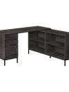 L-Shaped 60" Dark Gray Contemporary Office Desk