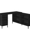 L-Shaped 60" Black Contemporary Office Desk