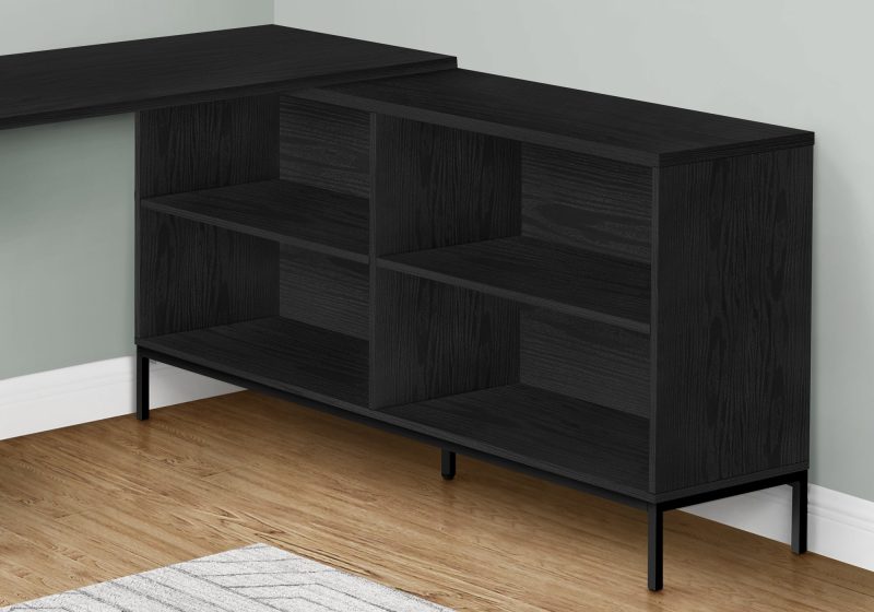 L-Shaped 60" Black Contemporary Office Desk - Image 2