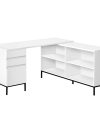 L-Shaped 60" White Contemporary Office Desk