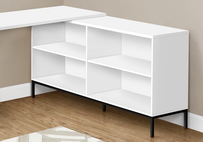 L-Shaped 60" White Contemporary Office Desk - Image 2