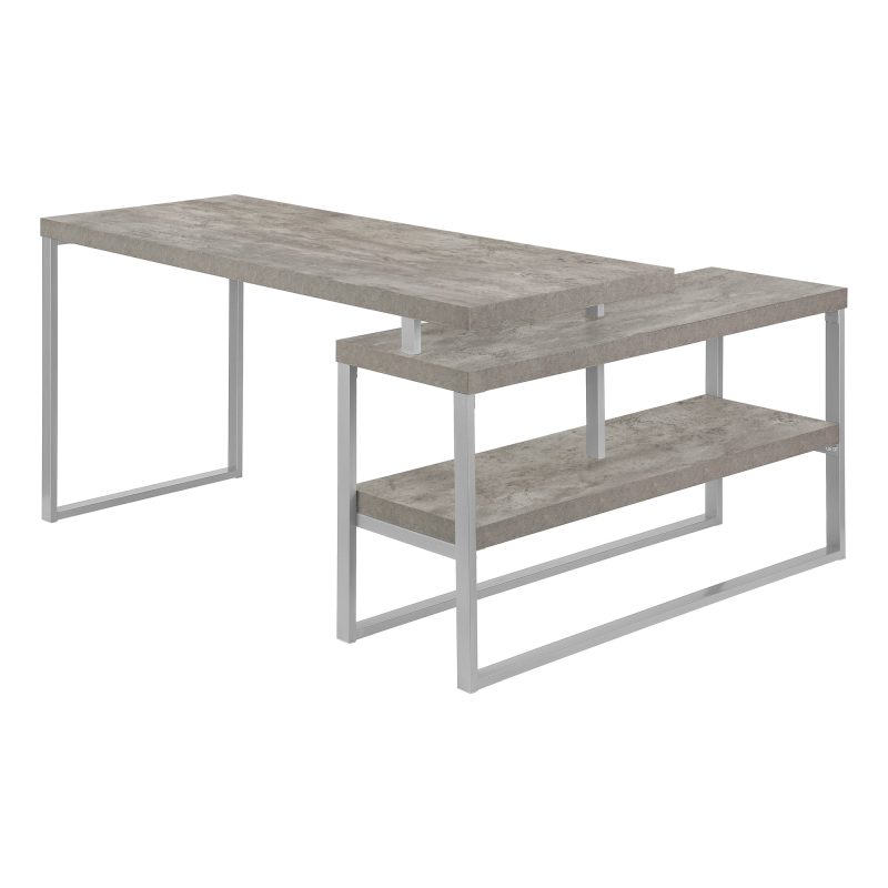 L-Shaped 60" Grey Corner Desk with Storage - Image 5