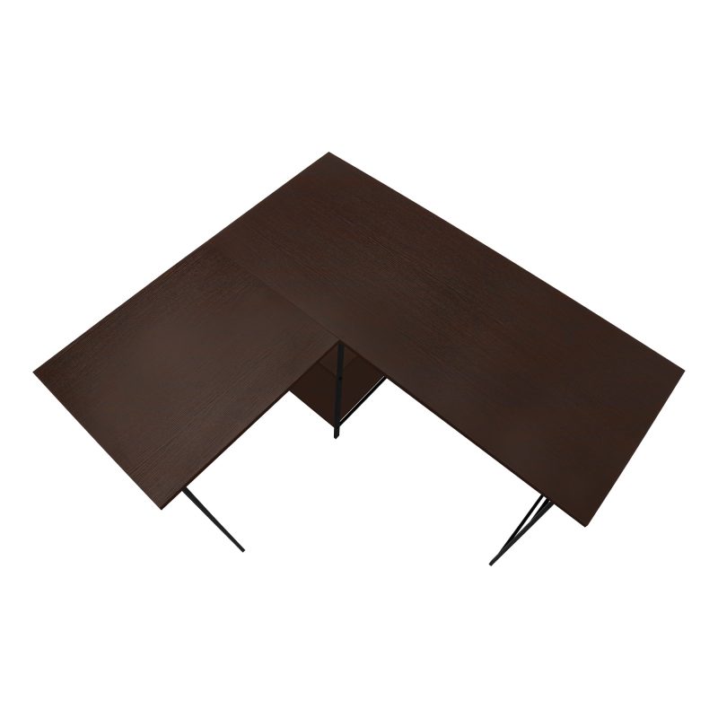 47" Industrial-Style L-Shaped Writing Desk with Open Shelves - Image 6