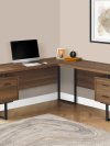 71" Walnut L-Shaped Floating Desk