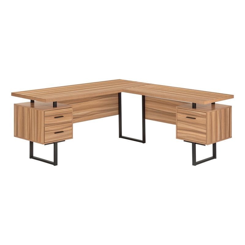 71" Driftwood L-Shaped Floating Desk - Image 2