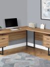 71" Driftwood L-Shaped Floating Desk