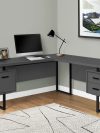 71" Modern Gray L-Shaped Floating Desk